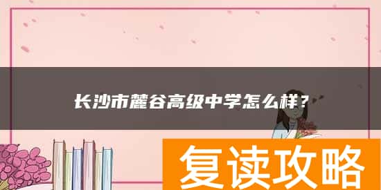 长沙市麓谷高级中学怎么样？